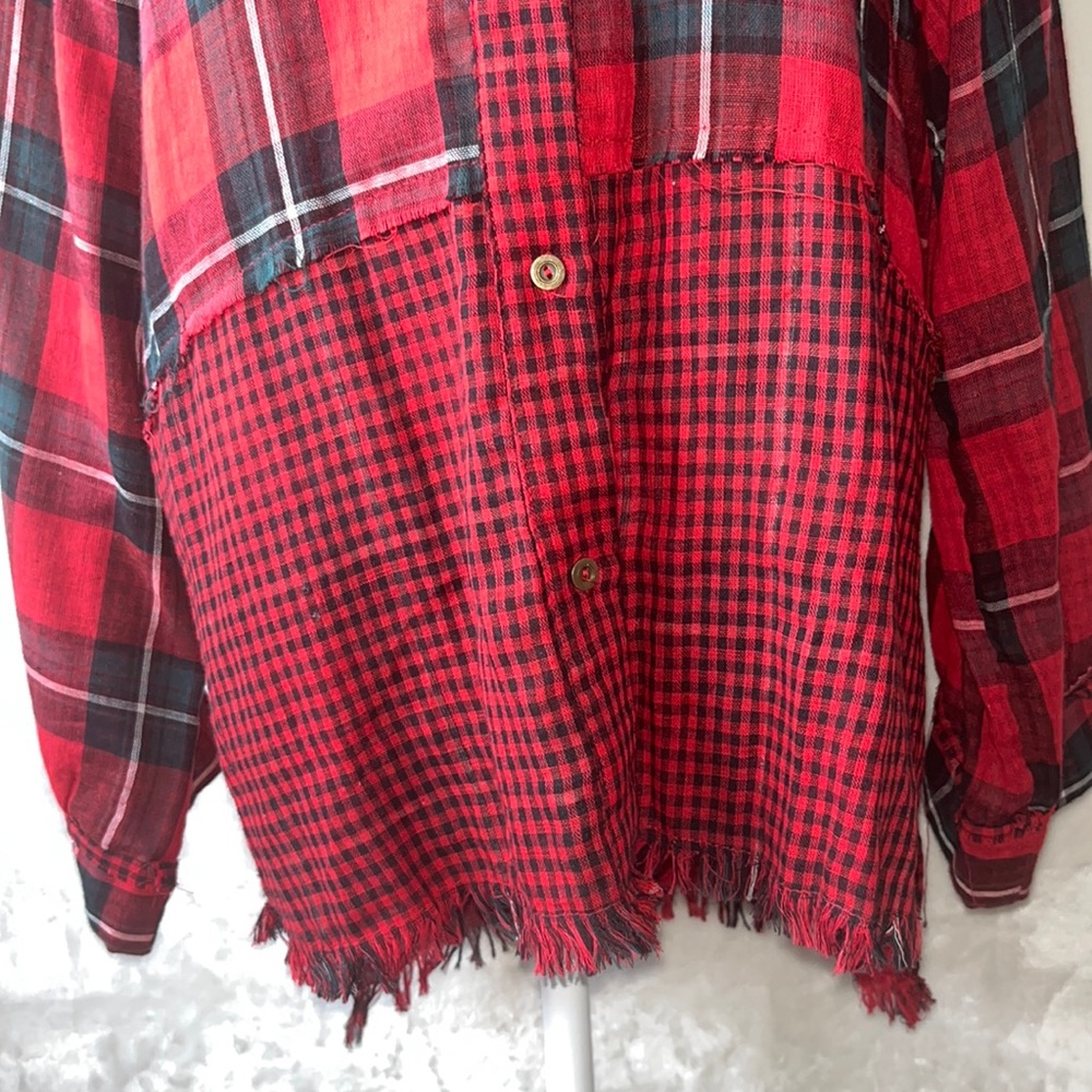 ✅Red Gingham Print Tunic - Picture 2 of 8